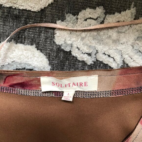 Anthropologie Solitaire, Faux Suede, Red/Mauve Floral, Kimono-style, Duster/Coat - Picture 5 of 13